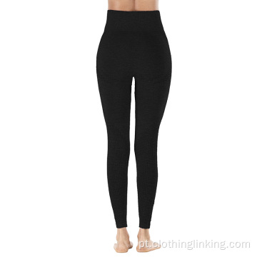 Seamless Fitness Sportswear cintura alta exercício Leggings